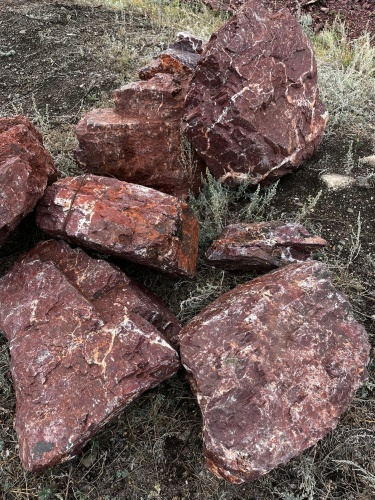 Камни для ландшафтного дизайна красно-фиолетовые 10-60 килограмм купить в Верхотурье