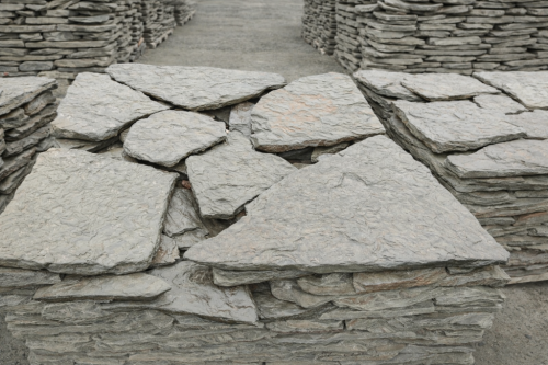 Плитняк дракон серо-зелёный галтованный